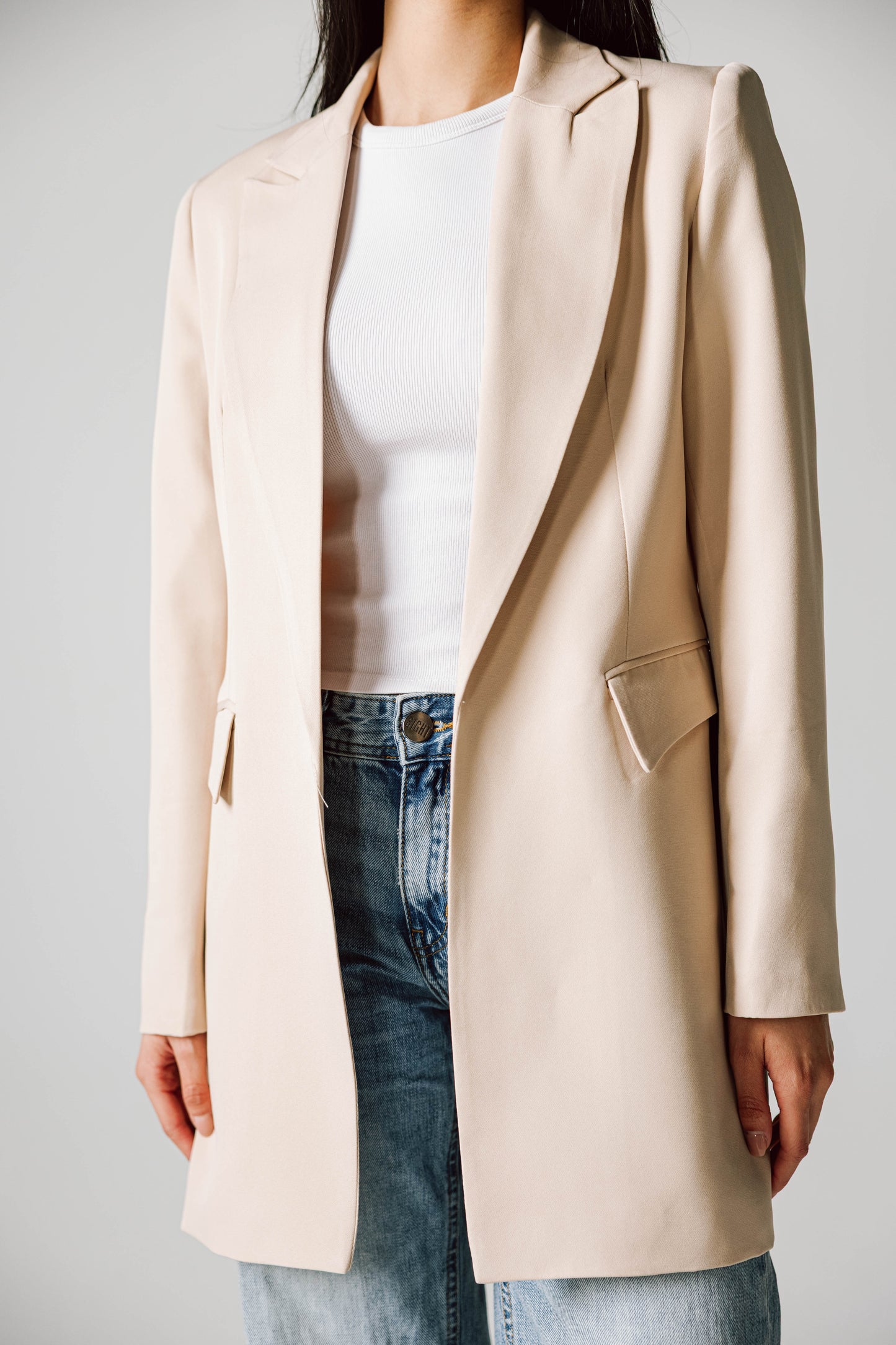 Slim fit blazer beige