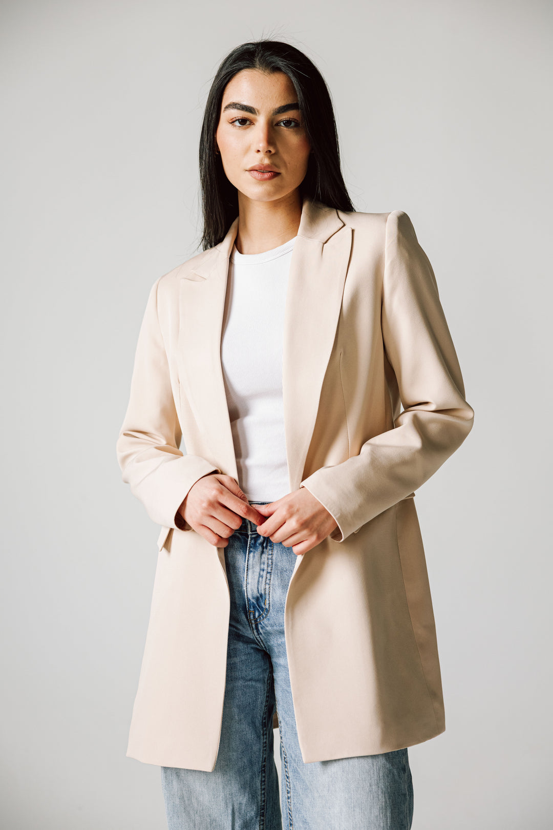 Slim fit blazer beige