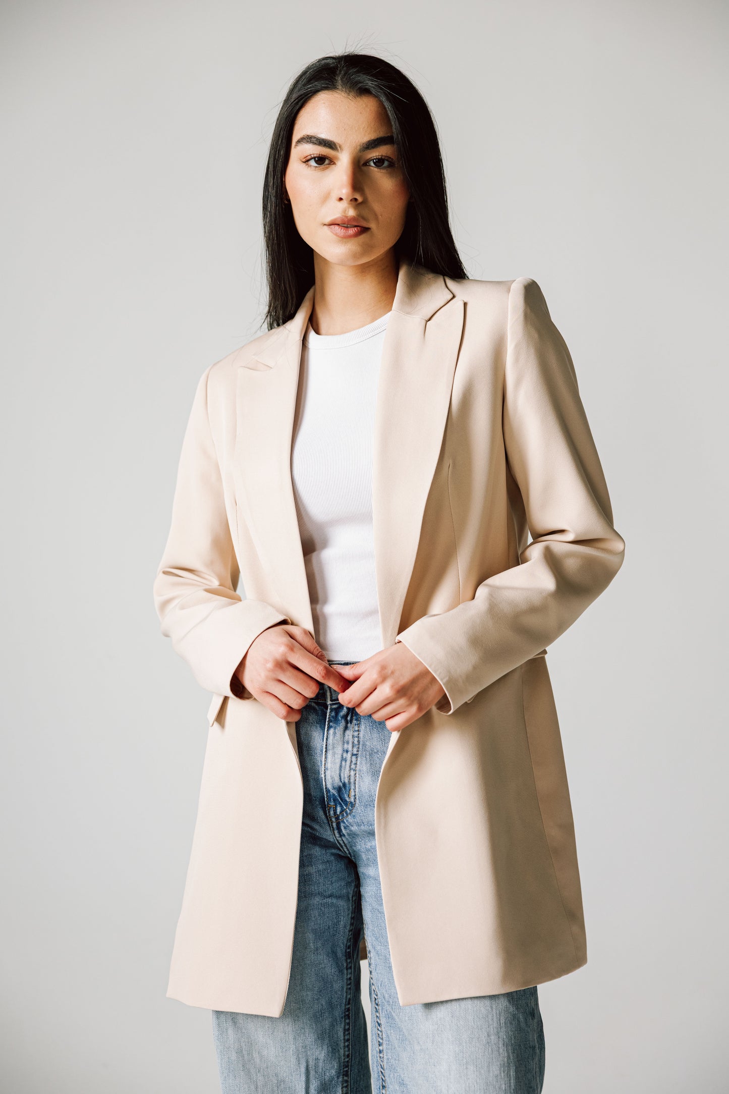Slim fit blazer beige