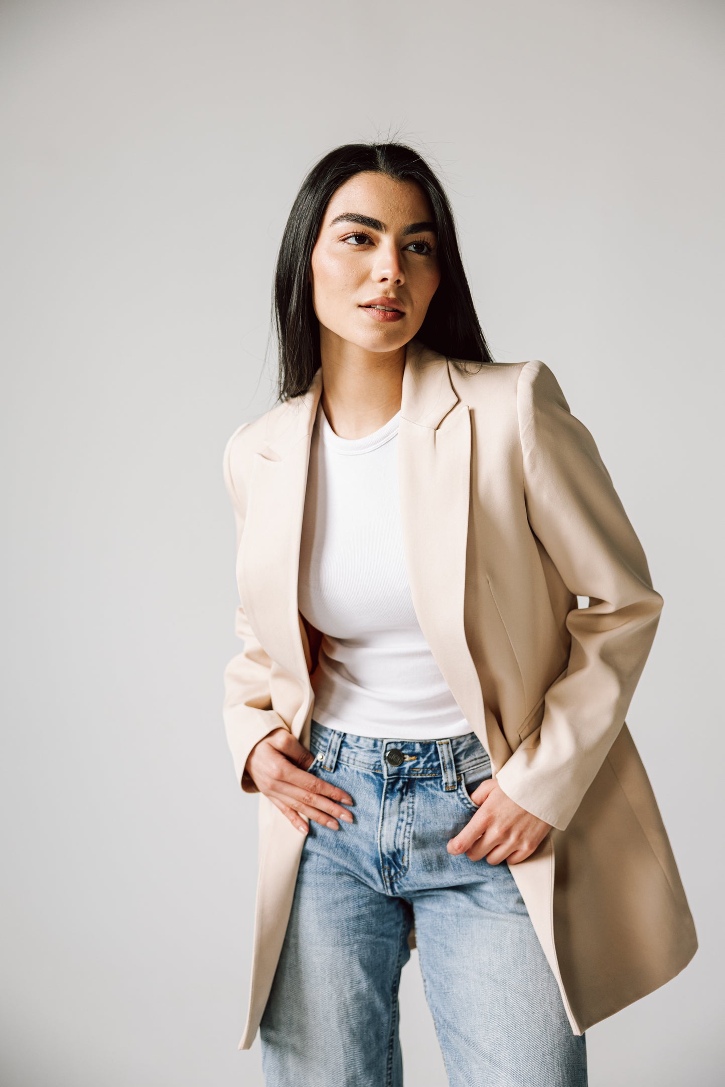 Slim fit blazer beige