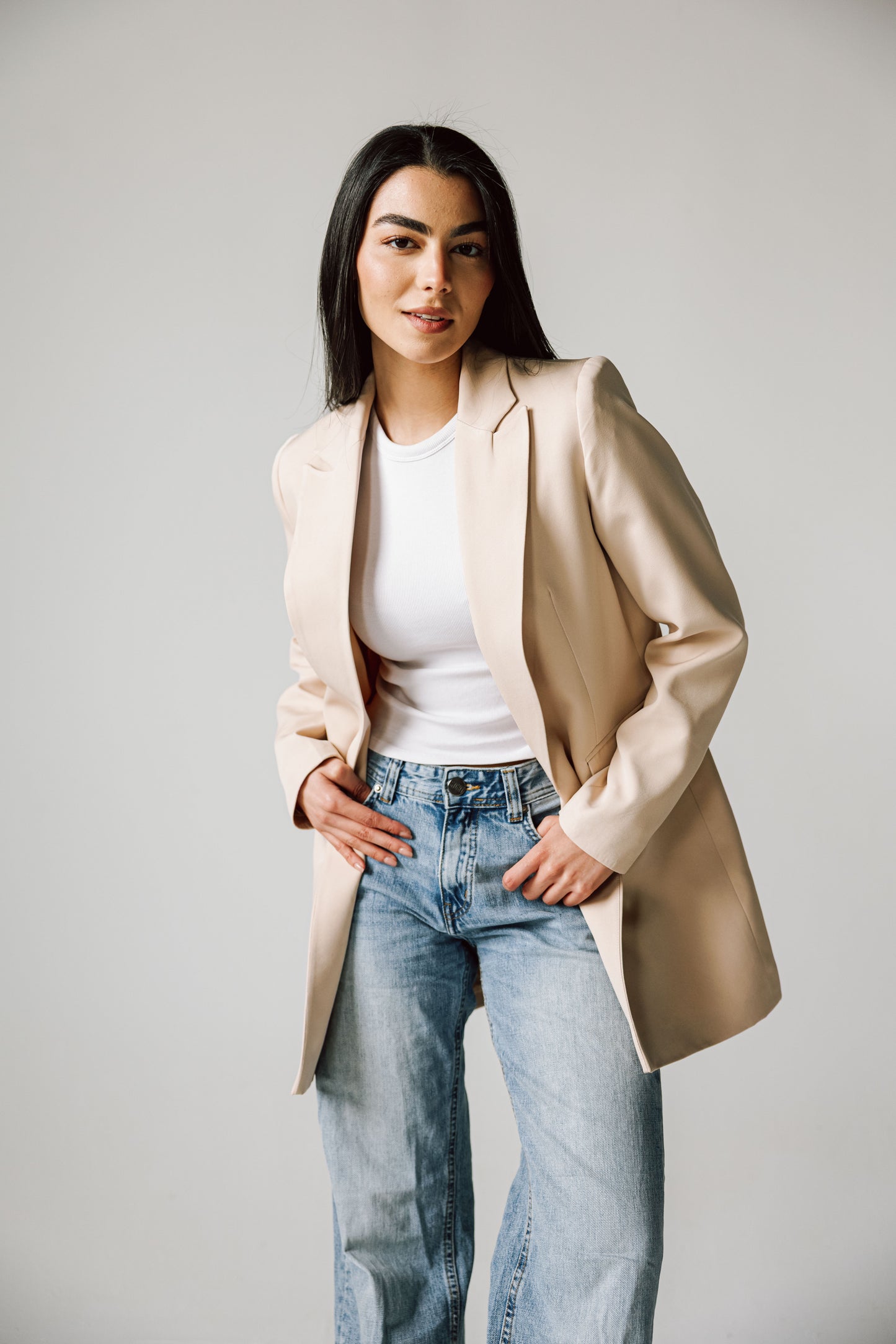 Slim fit blazer beige