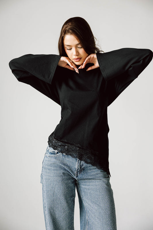 Everyday Lace Top In Black