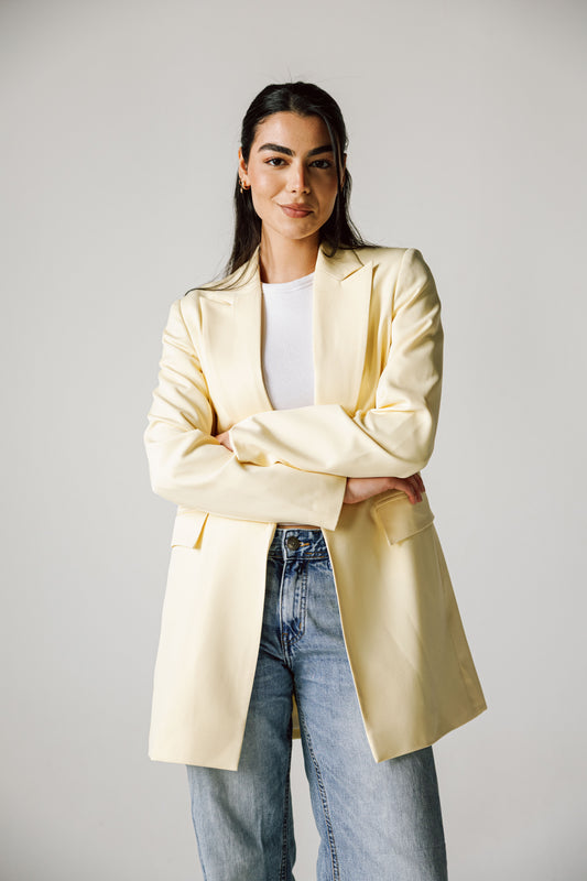 Slim Fit Blazer In Butter Yellow