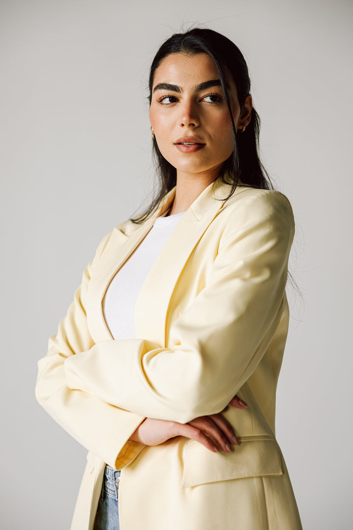 Slim Fit Blazer In Butter Yellow