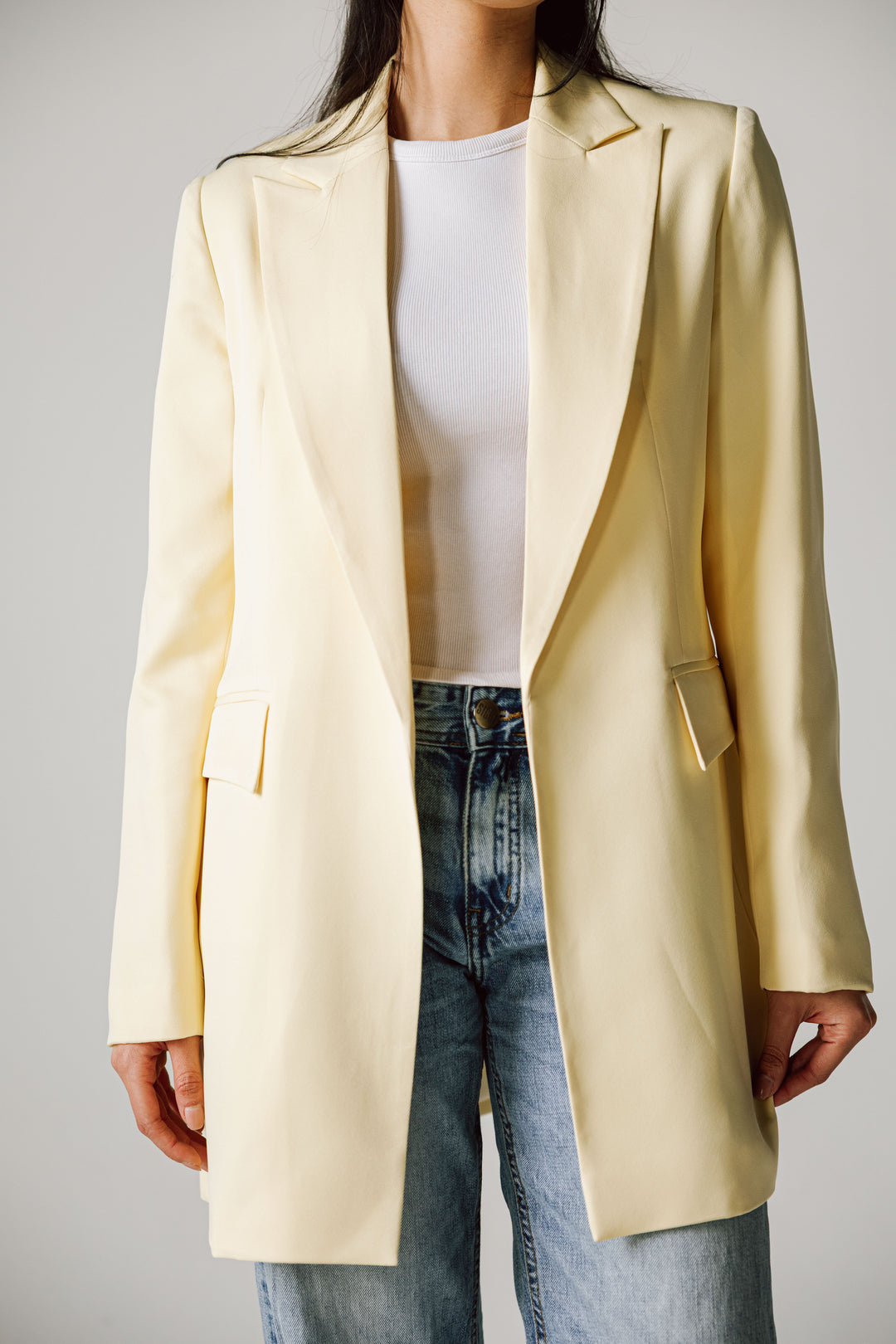 Slim Fit Blazer In Butter Yellow