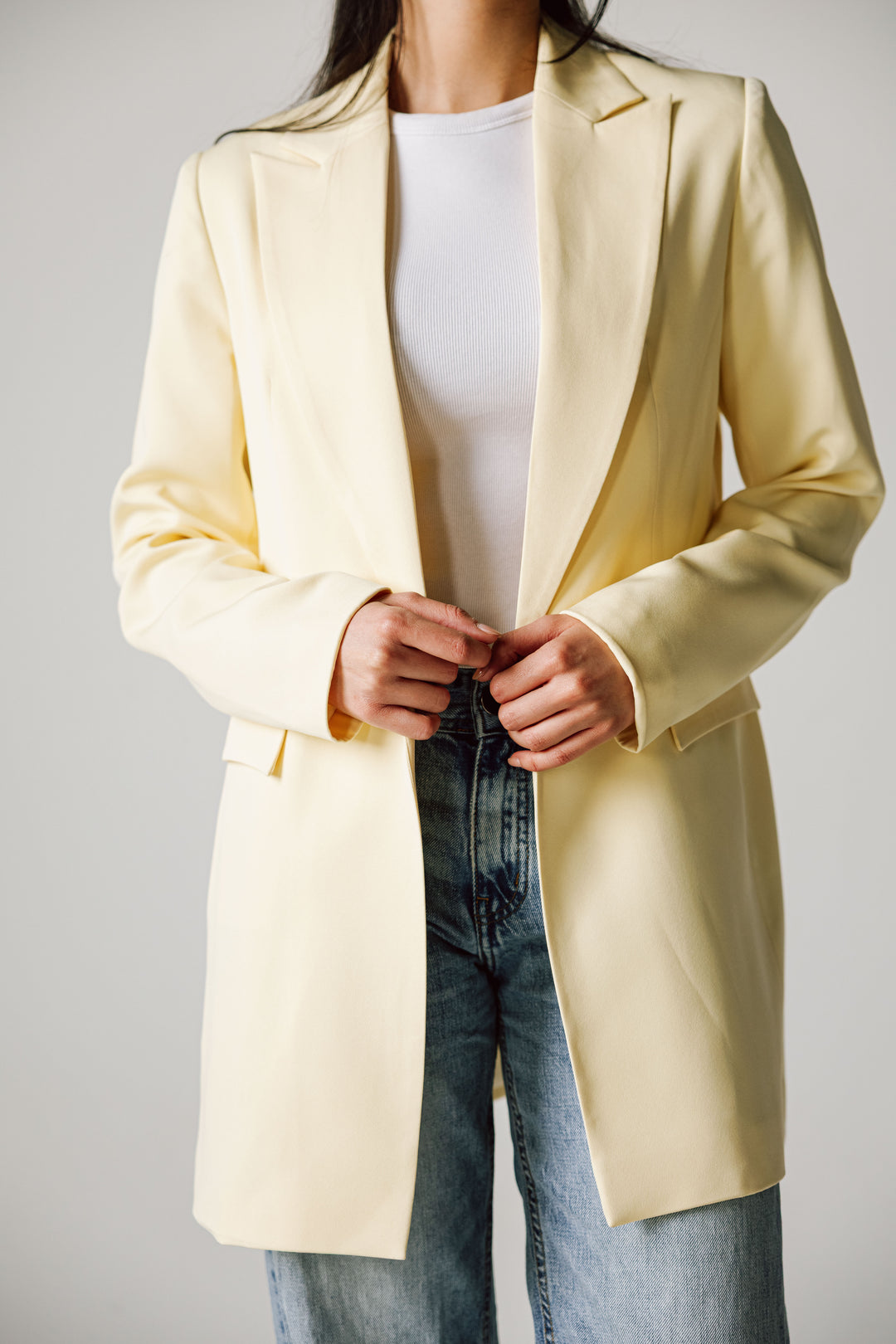 Slim Fit Blazer In Butter Yellow