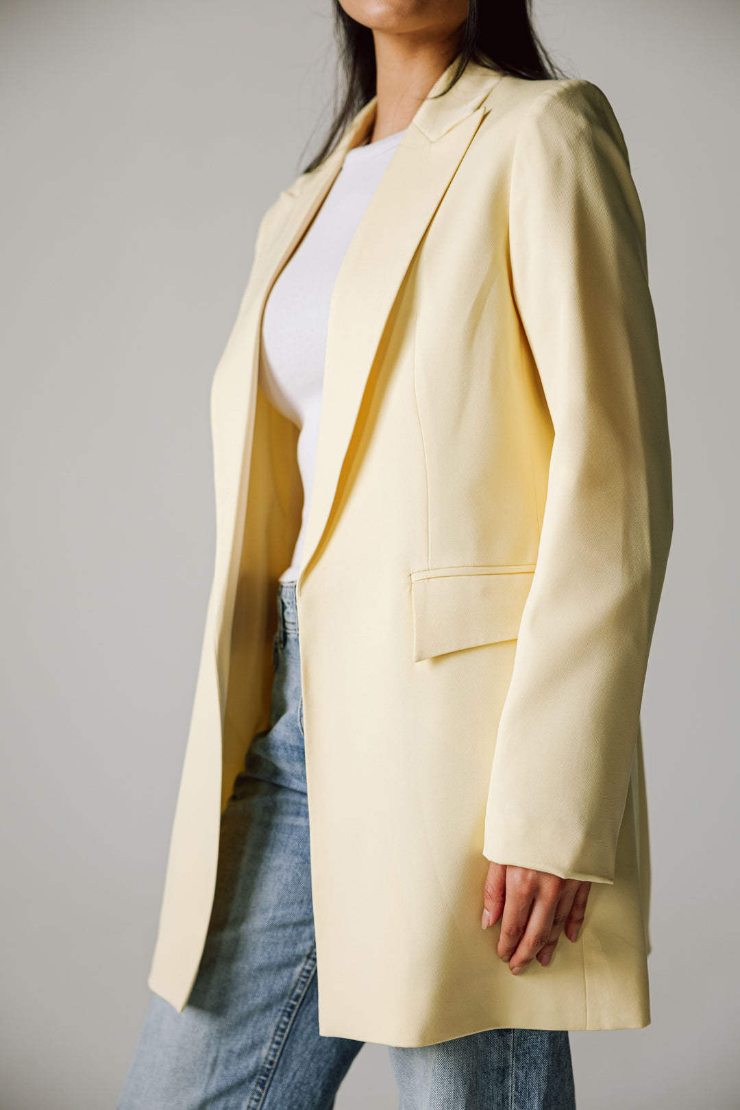 Slim Fit Blazer In Butter Yellow