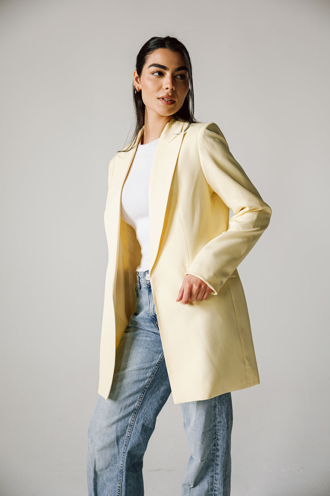 Slim Fit Blazer In Butter Yellow