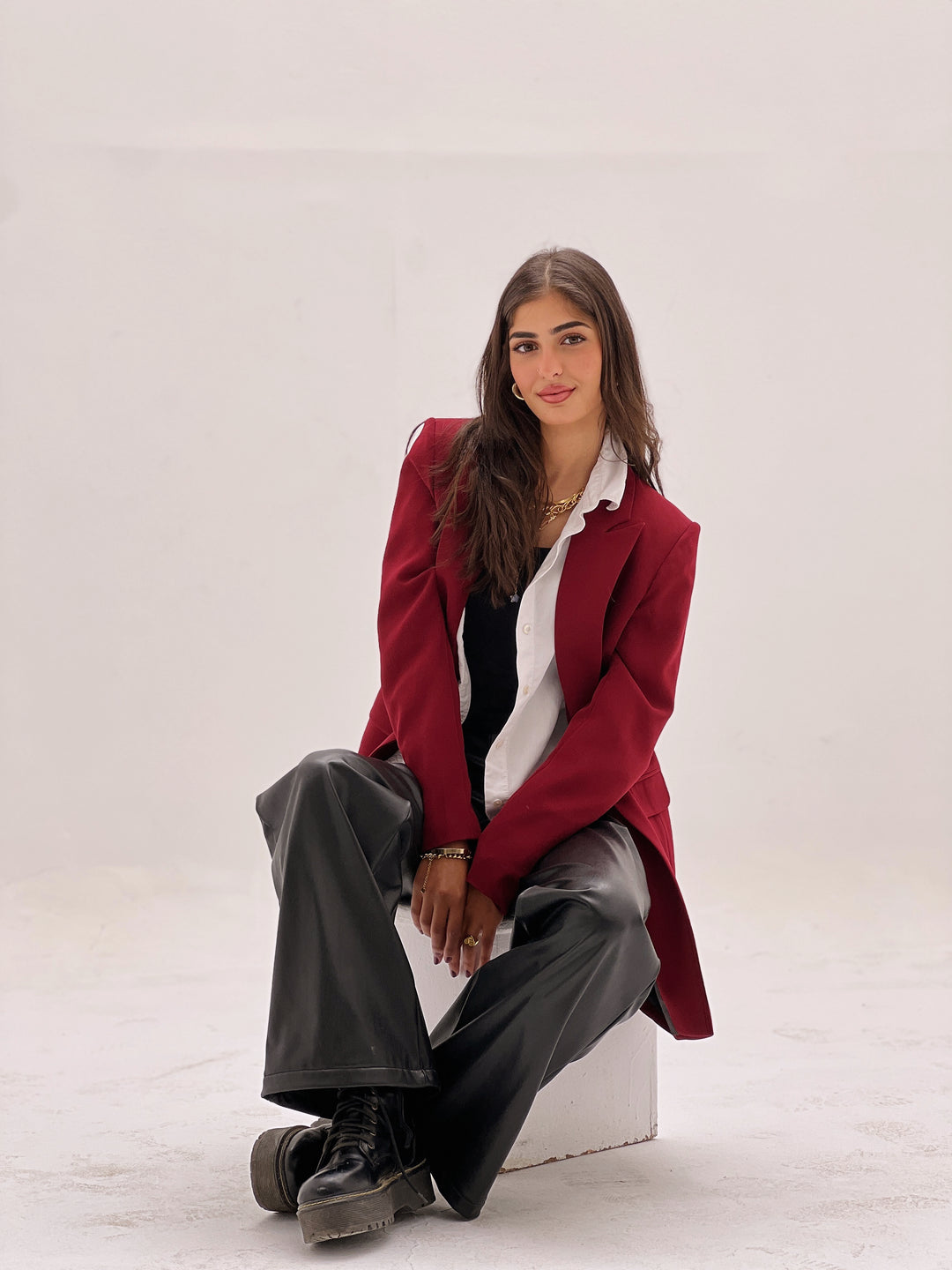 SLIM FIT DARK RED BLAZER