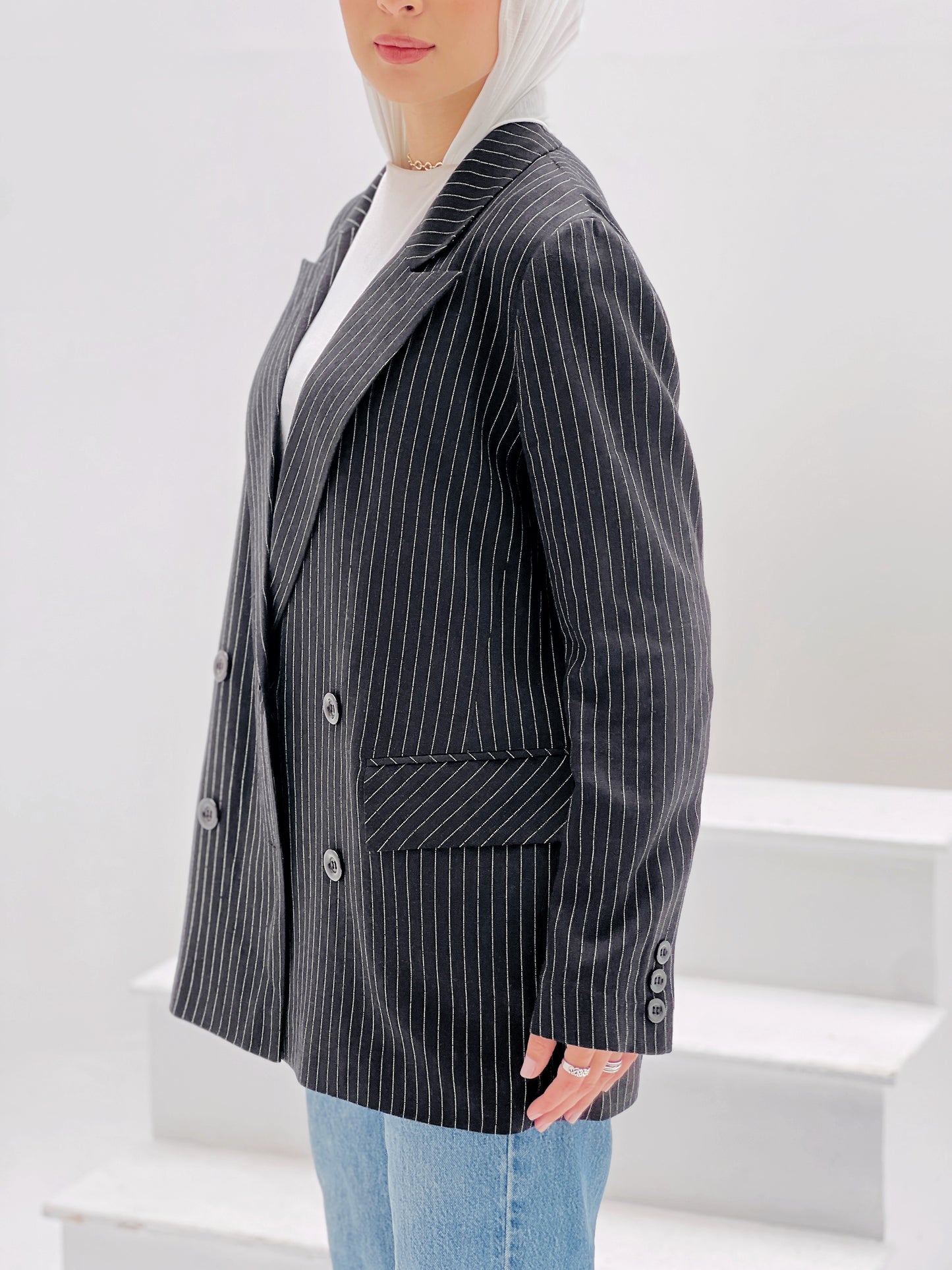 Black linen Blazer