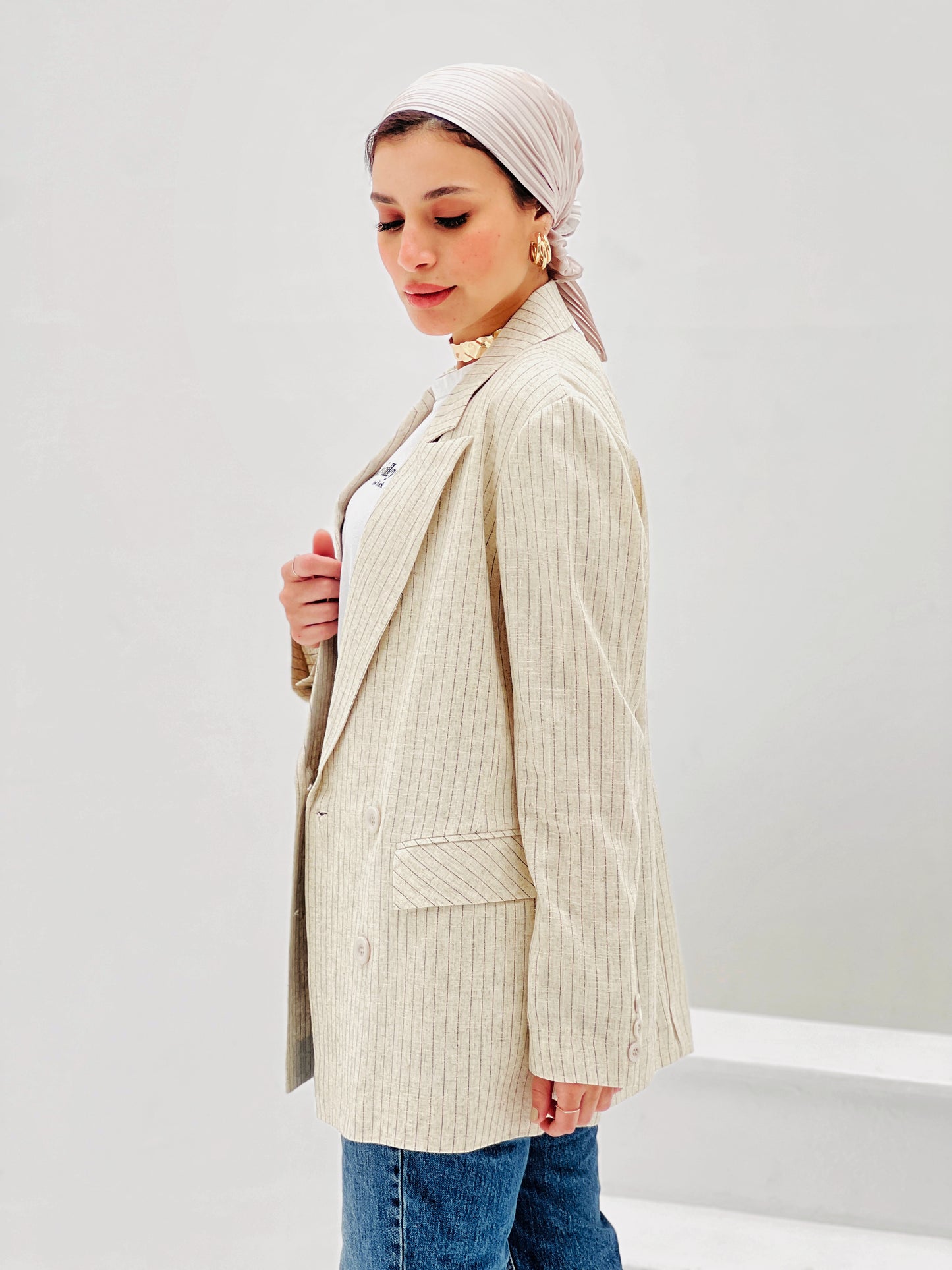 Beige linen Blazer