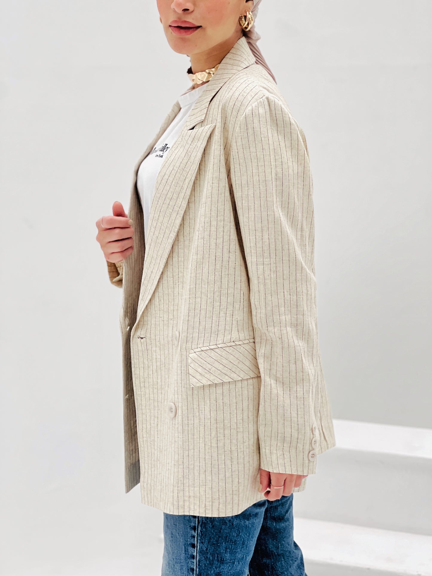 Beige linen Blazer