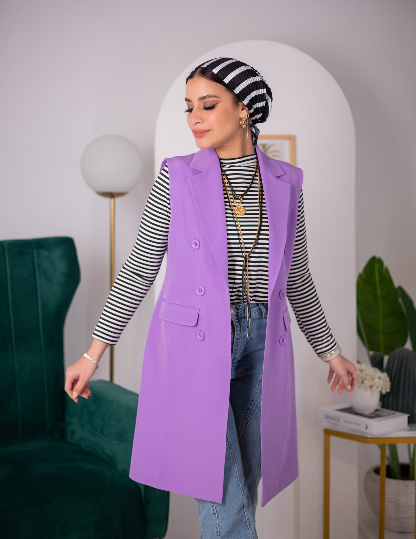 Purple long vest