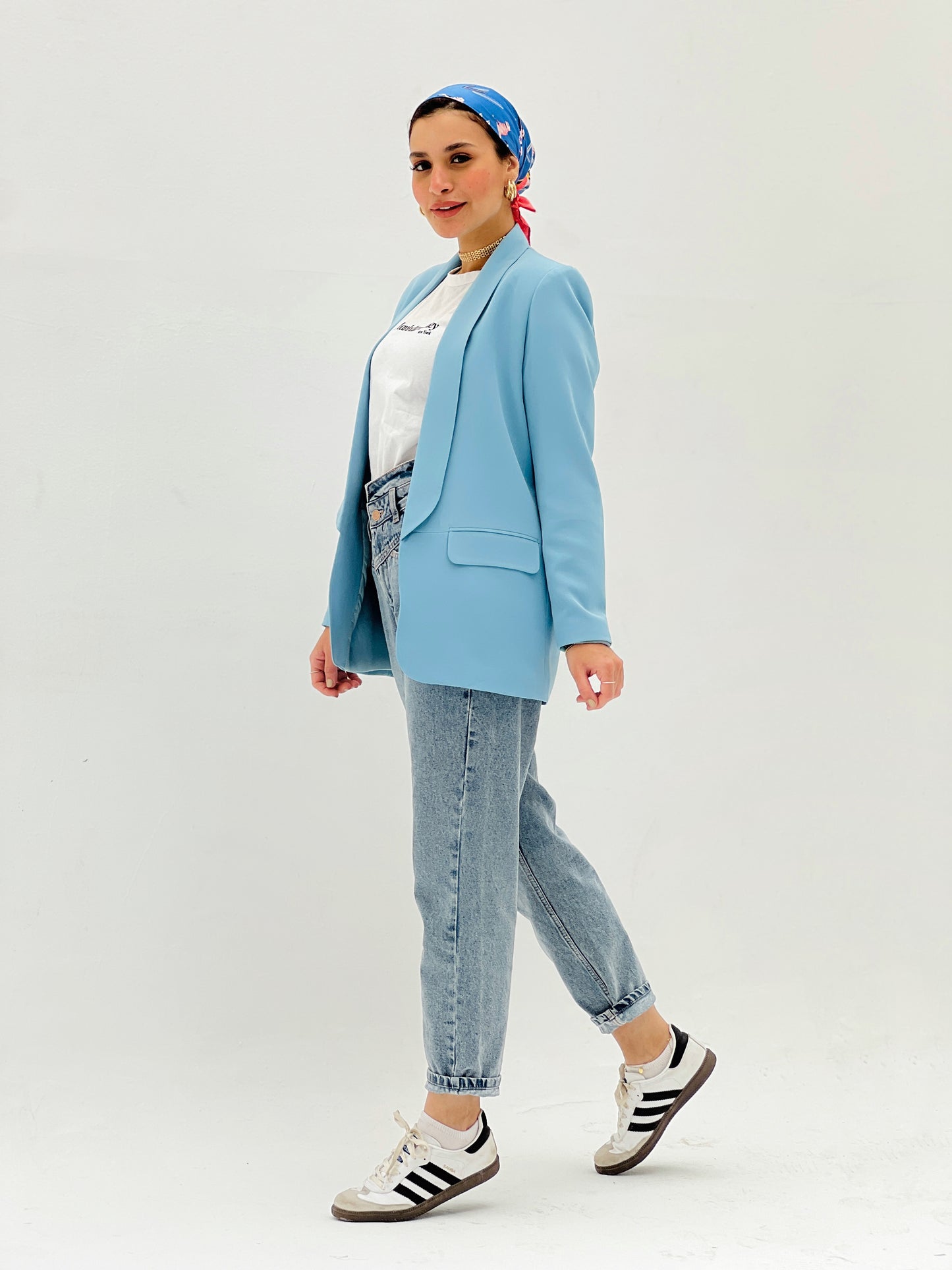 Baby blue short blazer