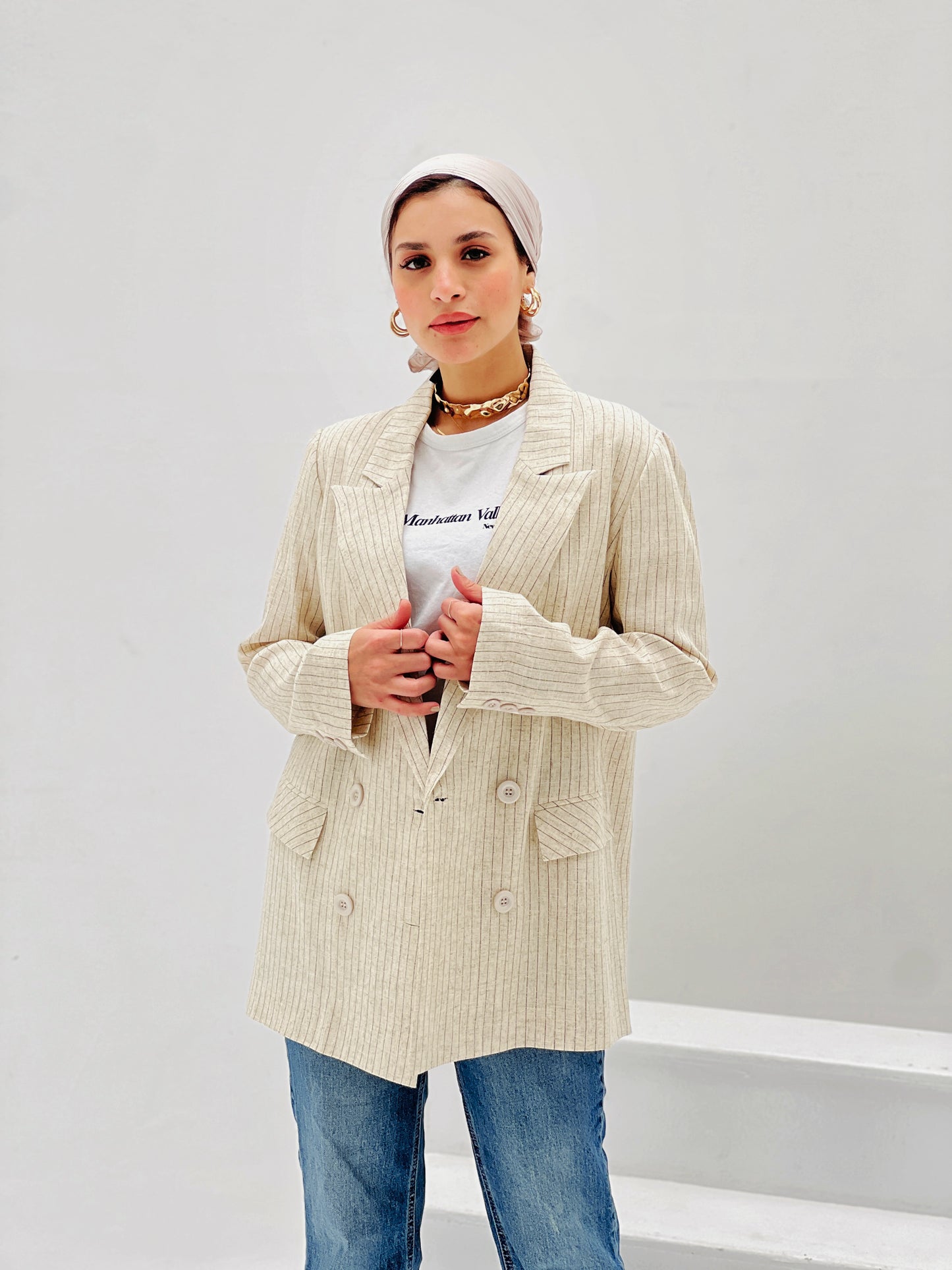 Beige linen Blazer