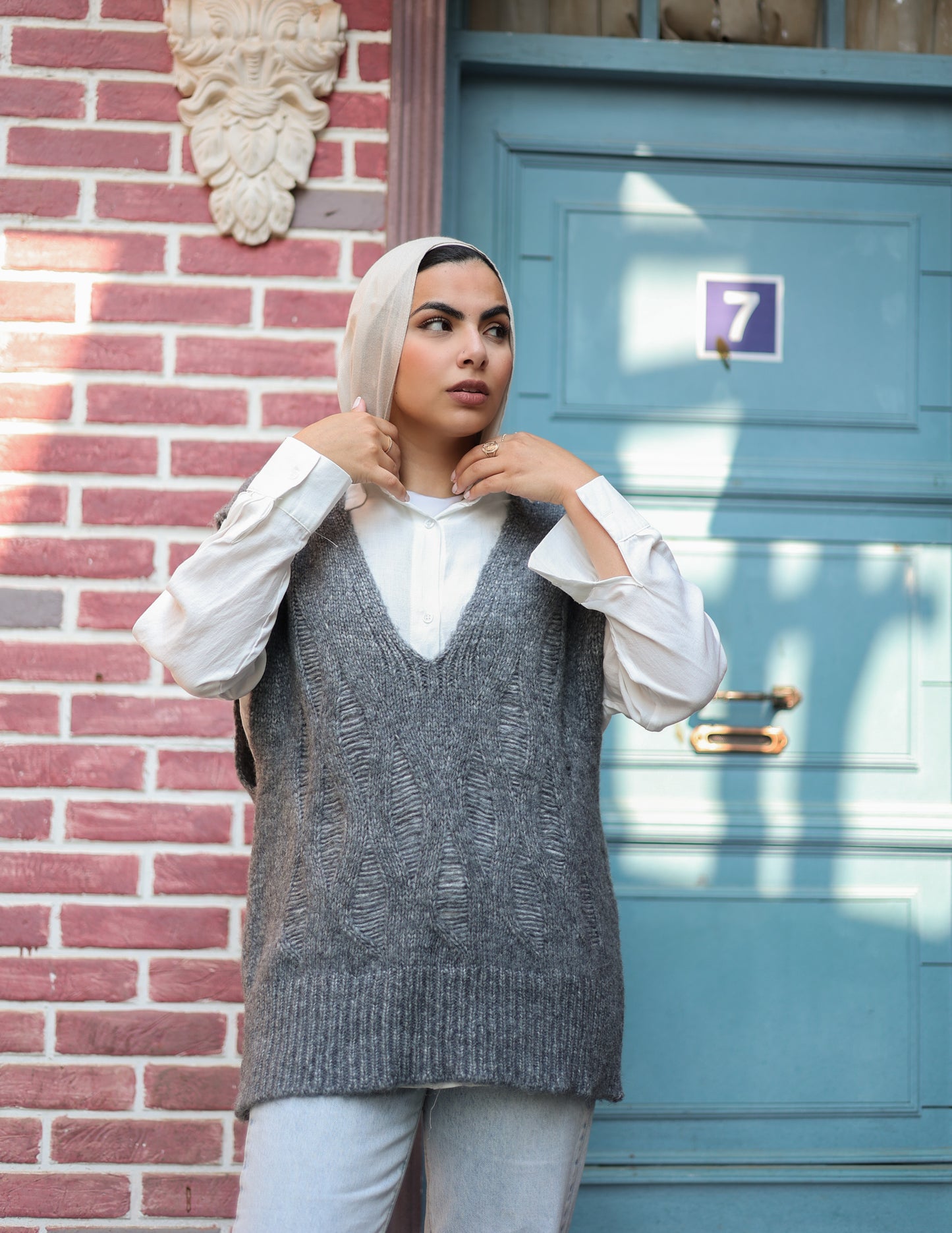 Gray Sleeveless pullover