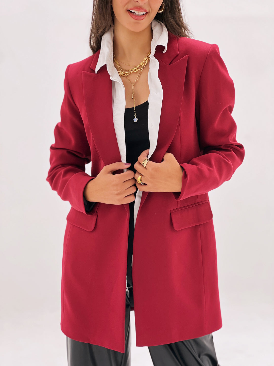 SLIM FIT DARK RED BLAZER